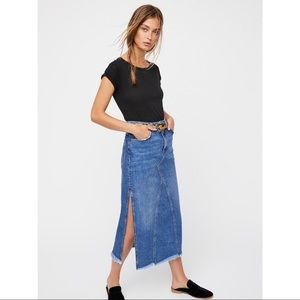Free People Walk in the Park Midi Skirt